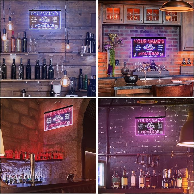 ADVPRO Personalized Your Name Custom Home Bar Beer Established Year Dual Color LED Neon Sign White & Purple 12 x 8.5 Inches st6s32-p1-tm-wp