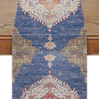 Snycler Table Runner Boho Table Runners Vintage Elegant Farmhouse Table Center Linen Decor for Home Dining Party Entrance (13x72 Inch) Navy Blue
