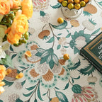 patdrea Designer Green Square Table Cloth,Vintage Italian Floral Durable Tablecloth,Country Linen Wrinkle Free Cover for Kitchen Dining,Christmas,Thanksgiving,Tea Party,67"x67"-Tree Life