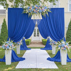 30ftx12ft Wrinkle Free Royal Blue Backdrop Curtain, 6 Panels 12FT Height Royal Blue Wedding Backdrop Drapes, Silky Polyester Back Drop Cloth for Birthday Photography Background Party Backdrop Draping