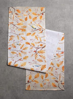 Maison d' Hermine Table Runner 100% Cotton Single Layer Table Runners 36 inches Long for Thanksgiving Christmas Decorations Home Kitchen Dining Party Wedding (Oak Leaves, 14.5" x 36")
