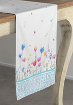 Maison d' Hermine Table Runner 100% Cotton Single Layer Table Runners 108 inches Long Decorative for Home Kitchen Dining Party Wedding Bridal Shower Spring Summer (Flower in The Field, 14.50" x 108")