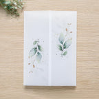 PONATIA 50PCS Vellum Jackets for 5x7 Invitation Cards - 135GSM Green Leaves Vellum Sleeves, 5x7'' Clear Jackets Wedding Invitations Wraps - Transparent Card Jackets