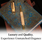 Ellington Pens Elegant Wood Fountain Pen Set – Includes Wooden Pen Box, Ink Converter, 6 Ink Cartridges, and Gift Box – Writing, Calligraphy