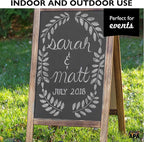 Ilyapa Wooden A-Frame Sign with Eraser & Chalk - 21 x 30 Inches Magnetic Sidewalk Chalkboard – Stained Wood Menu for Restaurant, Business or Wedding