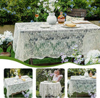 Lace Embroidered Tablecloth. Square Lace Vintage Tablecloth Dustproof Table Protector for Kitchen Dining Room Party Banquet Home Picnic Wedding Decoration (Creamy White 35.5×35.5 inch)