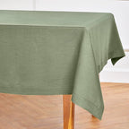 Solino Home Linen Tablecloth 60 x 120 Inch - 100% Pure Linen Oil Green Table Cloth for Rectangle Tables - Fete, Machine Washable Tablecloth for Fall, Autumn, Thanksgiving, Christmas