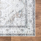 Bloom Rugs Washable Non-Slip 8' x 10' Rug - Brown/Beige/Charcoal Traditional Area Rug for Living Room, Bedroom, Dining Room, and Kitchen - Exact Size: 8' x 10'
