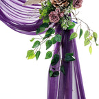 VDS Pack of 1 Panel (30 Inch X 20 Feet) Wedding Arch Draping Fabric Sheer Chiffon Fabric Drapery for Wedding Ceremony Reception Swag Backdrop Canopy Chuppah ARBO Altars Decoration (Purple)