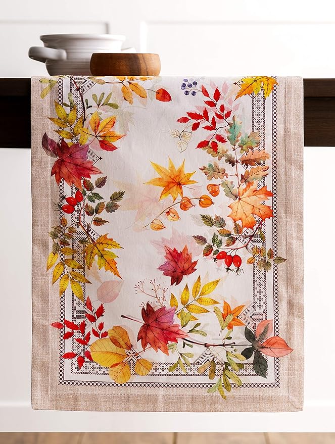 Maison d' Hermine Table Runner 100% Cotton Single Layer Table Runners 48 inches Long for Thanksgiving Christmas Decorations Home Kitchen Dining Party Wedding (Amarante, 14.5" x 48")