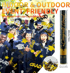 16 inch Graduation Confetti Poppers,Confettis Cannons Bulk with Diploma GRAD Star&Cap Design for Graduation Ceremony Party Favor Supply,Class Toss Ceremony,Class of 2025 Confetti (6Pack)