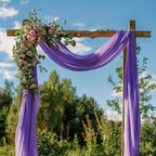 Wedding Arch Draping Fabric 2 Panels 28.7" x 20FT Lavender Purple Sheer Chiffon Backdrop Drapes for Wedding Ceremony Birthday Party Bridal Shower Outdoor Decoration