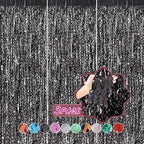 3 Pack New Years Decorations Wavy Black Tinsel Foil Fringe Curtains Party Backdrop 3.3 x 6.6 ft Streamer Backdrop Tinsel Curtains for Birthday, Graduation, Fiesta, Halloween Party Decor
