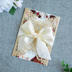 20 PCS 5.12x7.2 Butterfly Personalized Quinceanera Invitation, Customized XV Anos Laser Cut Invitation Cards with Envelopes (20 PCS Light Gold Personalized)