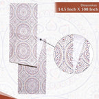 Maison d' Hermine Table Runner 100% Cotton Single Layer Table Runners 108 inches Long Decorative for Home Kitchen Dining Party Baby Shower Wedding Bridal Shower Spring Summer (Mandala, 14.50" x 108")