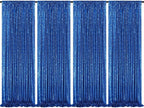 4 Pack Royal Blue Curtains 2ftx8ft Sequin Backdrop Drapes for Birthday Wedding Party Photo Backdrop Decorations