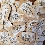 Let Love Grow Personalized CardStock Favor Tag Sets of 25 Tags (Small 2" x 1 1/8") Wedding Shower Baby
