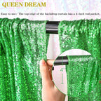 Sequin Curtains Christmas Backdrop 3 Panels Sequin Fabric 2FTx8FT Green Photography Background Wedding Photo Booth Backdrop