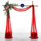 MDS Halloween Chiffon Draping Fabric - 2 Panel, 30" Wide x 75ft Long - Sheer Spooky Arbor & Canopy Drapery for Haunted House Backdrops, Party Ceilings, DIY Costumes & Themed Events - Red