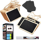 ONUPGO 16 Pack Chalkboard Tags for Baskets with String, Mini Erasable Chalkboards with Hanging String, Wooden Mini Chalkboard Signs, Hanging Chalkboard Labels, Price Tags, Message Tags
