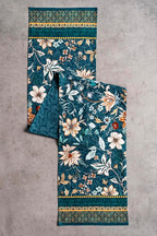 Maison d' Hermine Table Runner 100% Cotton Double Layer Table Runners 72 inches Long for Thanksgiving Christmas Decorations Home Kitchen Dining Party Wedding (Luxury Loft - Dark Teal, 14.5" x 72")