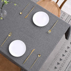 maxmill Flaxy Faux Linen Table Cloth with 2-Tone Slubby Texture Wrinkle Free Anti-Shrink Soft Tablecloth for Kitchen Dining Tabletop Outdoor and Indoor Use Rectangle 60 x 104 Inch Charcoal