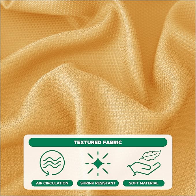 Biscaynebay Fall Tablecloth Textured Fabric 60x108 Inch Rectangular, Fall Gold Thanksgiving Autumn Harvest Water Resistant Fabric Tablecloths for Kitchen, Dining, Wedding, Parties Machine Washable