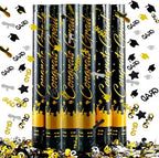 16 inch Graduation Confetti Poppers,Confettis Cannons Bulk with Diploma GRAD Star&Cap Design for Graduation Ceremony Party Favor Supply,Class Toss Ceremony,Class of 2025 Confetti (6Pack)