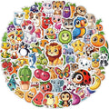 JCFIRE 200PCS Stickers for Kids, Waterproof Cute Mixed Animal Food Vinyl Scrapbook Stickers for Water Bottle, Book, Laptop, Goodie Bags Stuffers Kids Party Favors, Classroom Supplies Must Haves