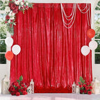 Red Backdrop Curtain for Wedding Parties: 4.8x8FT Chrstmas Curtains Backdrop Drapes for Graduation Birthday Photography Home Decoration