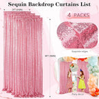 Backdrop Curtain Drapes 4 Pieces 2FTx8FT Blush Pink Wedding Backdrop for Bridal Shower Brithday Party Decor