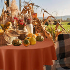 Biscaynebay 2 Pack Fall Round Tablecloths 70", Rust Thanksgiving Autumn Harvest Water Resistant Tableclothes Circle Folding Table Covers for Dining, Kitchen, Wedding, Parties Machine Washable