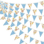 32Ft Oktoberfest Party Decorations Blue Plaid Triangle Flag Fabric Banner Pennant Garland Streamer for Oktoberfest Birthday German Baby Shower Bavarian Party Decor Supplies