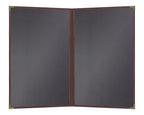 Goodsmart Pajco Style Restaurant Menu Covers – Pack of 10, Side-Loading Menu Holders, Single Stitched Edge, Clear Vinyl Menu Sleeves, Leatherette Trim, Gold Corners, Burgundy, 2 View (8.5" x 14")