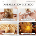 5Pcs Christmas Paper Snowflake Lanterns, Large Christmas Paper Star Lanterns with LED Lights White Beige Khaki Hanging Snowflake Lamps for Xmas Winter Frozen Wedding Birthday Holiday Party Decorations