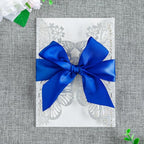 20 PCS 5.12x7.2 Butterfly Quinceanera Invitation, Laser Cut Wedding Invitation Cards with Envelopes for XV Anos Bridal Shower Baby Shower Invite (Silver Glitter)