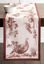 Maison d' Hermine Table Runner 100% Cotton Double Layer Table Runners 108 inches Long for Thanksgiving Christmas Decorations Home Kitchen Dining Party Wedding (Holy Jouy - Brown, 14.5" x 108")