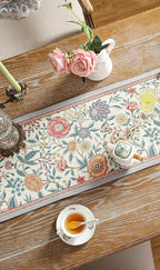 Farmhouse Floral Cloth Runner for Table,Decorative Linen 71 Inches Long Table Runners,Decor Tabletop for Kitchen,Dining,Tea Party,Home,Christmas,12"*71"
