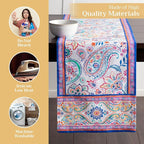 Maison d' Hermine Table Runner 100% Cotton Single Layer Table Runners 108 inches Long Decorative for Home Kitchen Dining Party Wedding Bridal Shower Spring Summer (Indian Floral, 14.50" x 108")