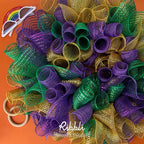 Ribbli 2 Rolls Emerald Green Mesh Ribbon,10 inch x 30 feet(10Yard) Each Roll,Metallic Emerald Green with Wide Green Foil,St.Patricks Day Ribbon for Wreath Swags and Decorating