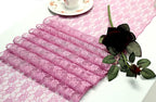 MDS Pack of 5 Wedding 12 x 108 inches Lace Table Runner for Wedding, Decorations for Birthday Parties, Banquets, Graduations, Engagements, and Runners fit Rectangle, Round Table- Dusty Pink