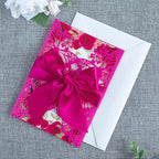 20 PCS 5.12x7.2 Butterfly Quinceanera Invitation, Laser Cut Wedding Invitation Cards with Envelopes for XV Anos Bridal Shower Baby Shower Invite (Fuchsia)