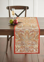 Maison d' Hermine Table Runner 100% Cotton Single Layer Table Runners 90 inches Long for Thanksgiving Christmas Decorations Home Kitchen Dining Party Wedding (Kashmir Paisley, 14.5" x 90")