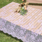TINWIN Purple Lace Tablecloth 60x120 Inch Rectangle Vintage Runner Eyelash Fabric for Kitchen Dining Picnic Table Wedding Decor for Home Decoration Tea Party