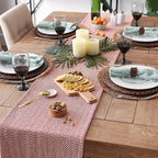 DII Woven Basic Tabletop Collection Chevron Table Runner, 15x72, Tango Red