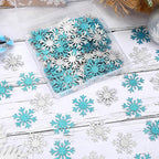 MARFOREVER Christmas Snowflake Glitter Confetti, Silver Blue Snowflake Confetti Snow Sprinkles Winter Wonderland Party Table Centerpiece for Wedding Supplies Christmas Party Decorations