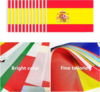 12 Pack Spain Desk Flags Set, Spanish Small Mini Table Office Flags With 12" Solid Black Pole, Black Base and Spear Top, Miniature Desktop Flag, Home Decoration, Office Decoration, Festival