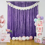 Sugargirl Purple Sequin Backdrop Curtain 2 Panels 2FTx8FT Glitter Purple Background Drapes Sparkle Photography Backdrop for Party Wedding Birthday Wall Decoration