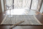 Chardin Home Natural Jute & Grey Placemats, Set of 4 – Rustic Handmade Boho Table Mats, 13x19 Inch Dining Table Placemats for Kitchen, Everyday Meals, Holidays, Farmhouse or Modern Table Décor