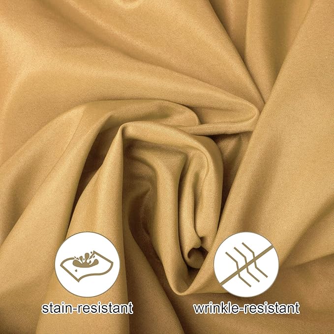 Ascoza 2pack 60x102 Inch Gold Rectangular Tablecloth 6 Feet Table Cloth in Polyester Fabric for Wedding/Banquet/Restaurant/Parties